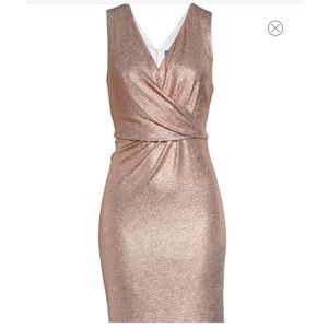 Donna Ricco Sleeveless Metallic Vneck Sheath Dress